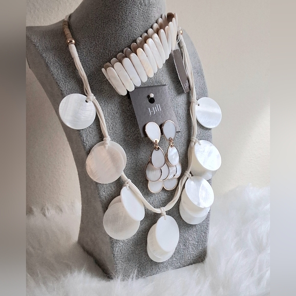 NWT J.Jill Necklace Pierced Earrings Bracelet Set - Picture 1 of 14